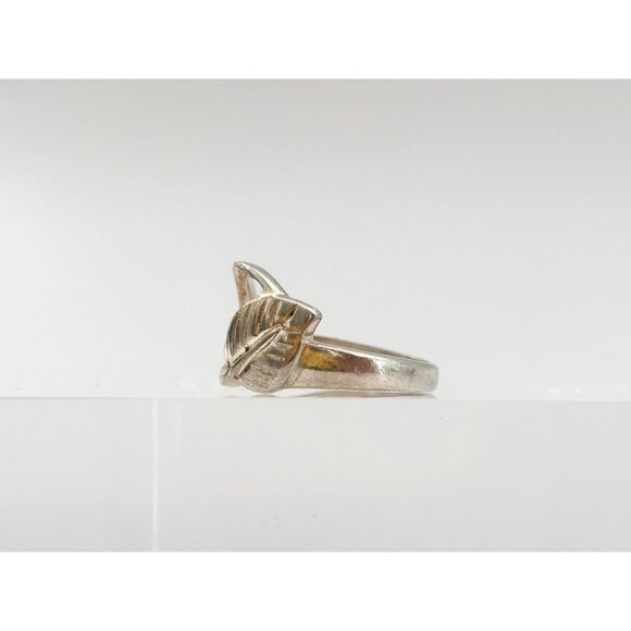 Foliage | Autumn Themed Swirly Ornate 925 Sterling Silver Vintage Ring - sz 7 - Picture 8 of 13